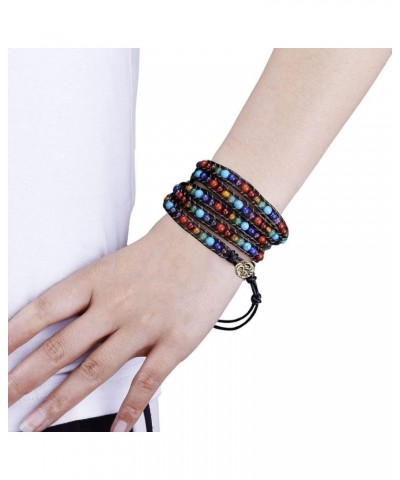 Wrap Bracelets Beads Bohemian Woven Leather Friendship Bracelet Healing Crystal Stone Jewelry mix stone $10.25 Bracelets