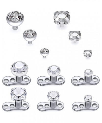 G23 Titanium Dermal Tops and Dermal Base Internally Threaded Micro Dermal Anchor Top Crystal Dermal Jewelry Surface Skin Pier...