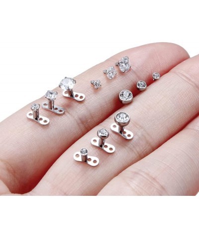 G23 Titanium Dermal Tops and Dermal Base Internally Threaded Micro Dermal Anchor Top Crystal Dermal Jewelry Surface Skin Pier...