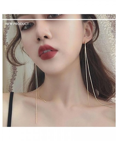 Rhinestone Earrings Dangling Long Fringe Earrings Boho Tassel Chandelier Earrings for Women Girls silver1 $7.07 Earrings