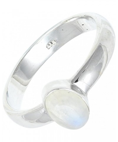 Silver Gemstone Silver Band Ring for Women Solid 925 Sterling Silver Ring Handmade Jewelry ERG-127 Moonstone $13.44 Rings