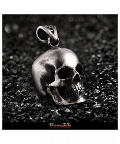 Skull Pendant Charm for Necklace Bracelet 925 Sterling Silver Handcrafted Gothic Rock Punk Diablo Biker Retro [Standard 60060...