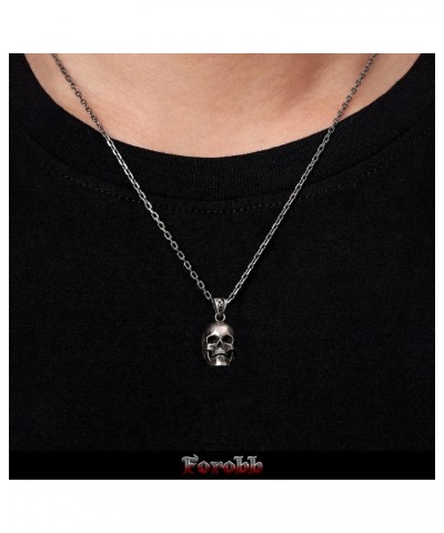 Skull Pendant Charm for Necklace Bracelet 925 Sterling Silver Handcrafted Gothic Rock Punk Diablo Biker Retro [Standard 60060...