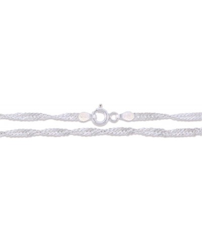 Sterling Silver Singapore Rope Chain 925 Italy Twisted Curb Necklace 2.4mm Length 30 Inches $6.59 Necklaces