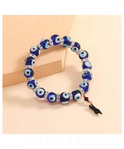 Lucky Colorful Turkish Evil Eye Bead Bracelet Black Azabache Hand Figa Kabbalah Stretchy Bracelet for Women Men Girl Boy Teen...