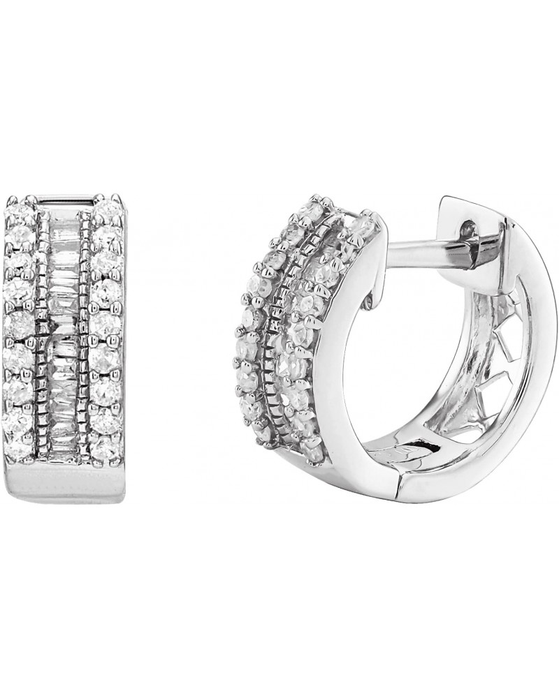 1/4 cttw Diamond Huggie Hoop Earrings in Sterling Silver $32.80 Earrings