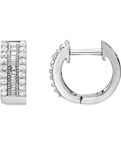 1/4 cttw Diamond Huggie Hoop Earrings in Sterling Silver $32.80 Earrings