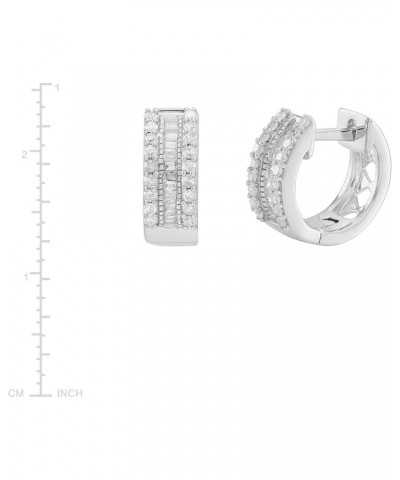 1/4 cttw Diamond Huggie Hoop Earrings in Sterling Silver $32.80 Earrings