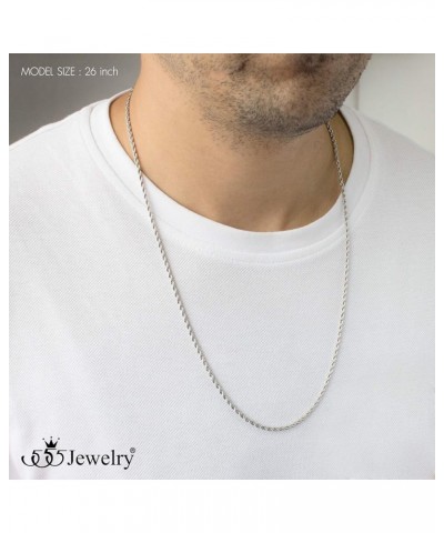 Stainless Steel Hypoallergenic Twisted Singapore Rope Chain Necklace Silver 24.0 Inches $8.99 Necklaces