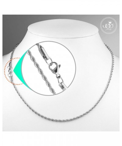 Stainless Steel Hypoallergenic Twisted Singapore Rope Chain Necklace Silver 24.0 Inches $8.99 Necklaces