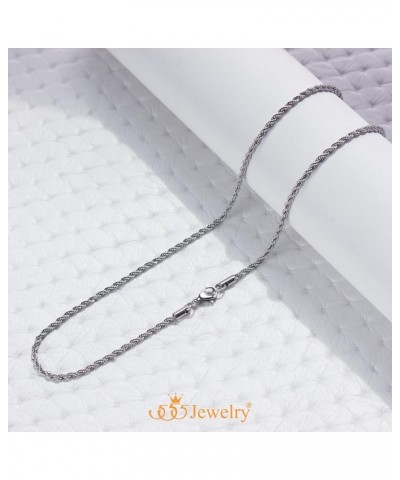 Stainless Steel Hypoallergenic Twisted Singapore Rope Chain Necklace Silver 24.0 Inches $8.99 Necklaces