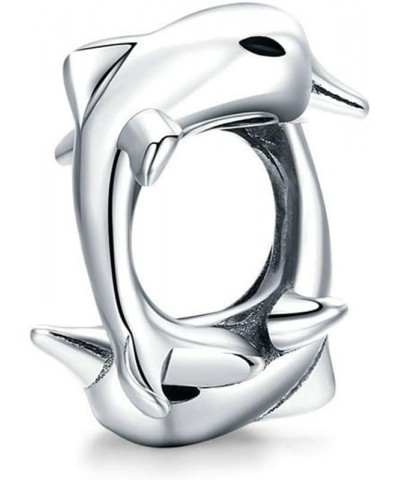 Family Dolphin Charm 925 Sterling Silver Animal Charm Ocean Charm for Charms Bracelet(Silver) Silver $10.43 Bracelets