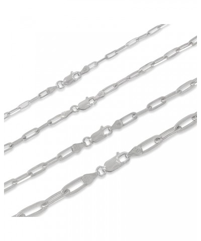 Pori Jewelry Sterling Silver Paperclip Chain Necklaces in 3mm, 3.5mm, 4mm, and 6mm Sizes, Available in Lengths 16"-36 6MM 30 ...