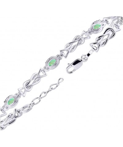 Bracelets for Women Sterling Silver Love Knot Tennis Bracelet Gemstone & Genuine Diamonds Adjustable to Fit 7"-8" Wrist, 5 Go...