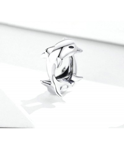 Family Dolphin Charm 925 Sterling Silver Animal Charm Ocean Charm for Charms Bracelet(Silver) Silver $10.43 Bracelets