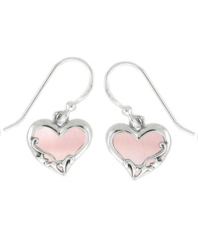 Jewelry Sterling Silver Heart Earrings Pink Shell $19.20 Earrings