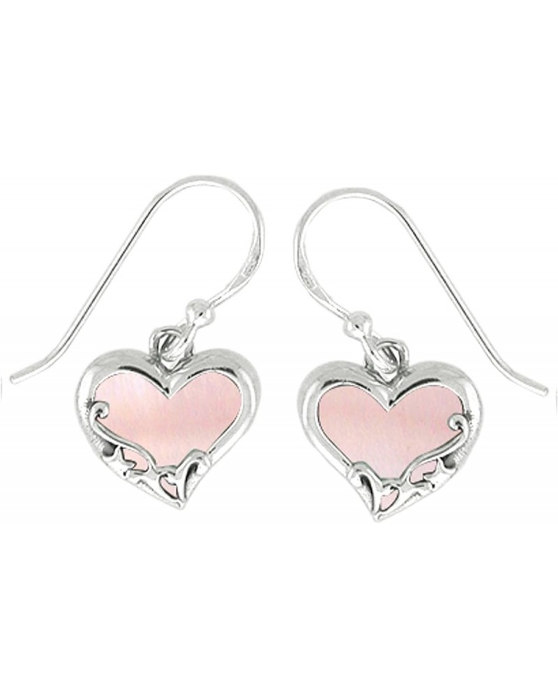 Jewelry Sterling Silver Heart Earrings Pink Shell $19.20 Earrings