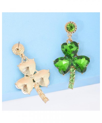 Shamrock Dangle Drop Earrings for Women Girls Green Crystal Lucky Leaf Irish Clover Statement Stud Earrings St Patrick's Day ...