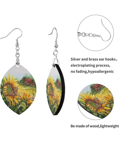 Fashion Copper Plated Silver Earring Wood Drop/Leaf Lightweight Earrings Drop(3.6x1.6in) Multi 7 $6.50 Earrings