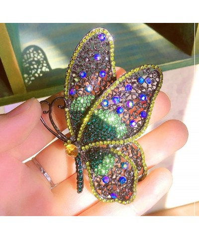 Austrian Crystal Cute Animal Butterfly Dragonfly Brooches Pins Colorful Enamel Corsages Women Scarf Clips Butterfly Black Ton...