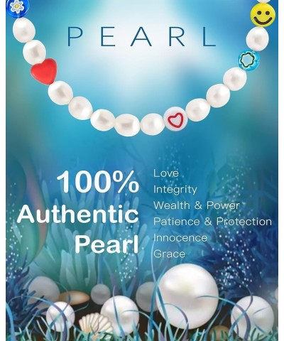 Genuine Pearl Necklace for Teen Girls/Women/Men, 16 Inches Choker/ 20 Inches Necklace 20 Inches Necklace Smiley Face Style $1...