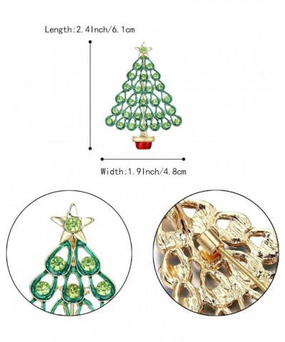 Women's Christmas Tree Brooch Xmas Star Teardrop Hollow Rhinestone Pin Costume Gift Emerald Color Gold-Tone $8.14 Brooches & ...