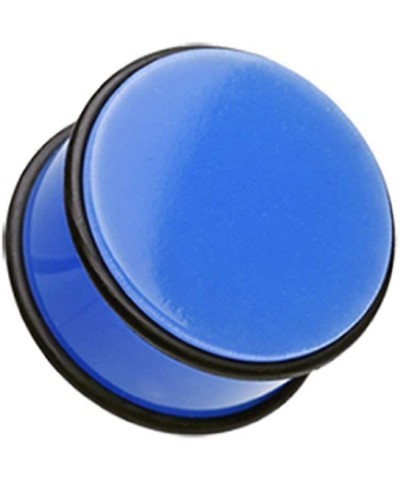 Neon Colored Acrylic No Flare Ear Gauge Plug 5/8" (16mm), Blue $8.15 Body Jewelry