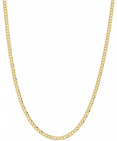 10K Gold 2.25,2.5MM Curb/Cuban Chain Necklace, 10K Gold Chain, 10K Dainty Necklaces 20.0 Inches 2.5MM $50.16 Necklaces