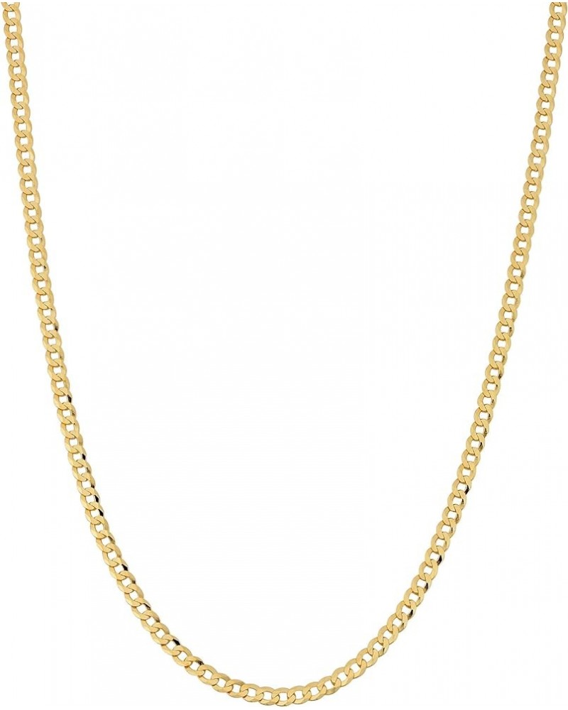 10K Gold 2.25,2.5MM Curb/Cuban Chain Necklace, 10K Gold Chain, 10K Dainty Necklaces 20.0 Inches 2.5MM $50.16 Necklaces