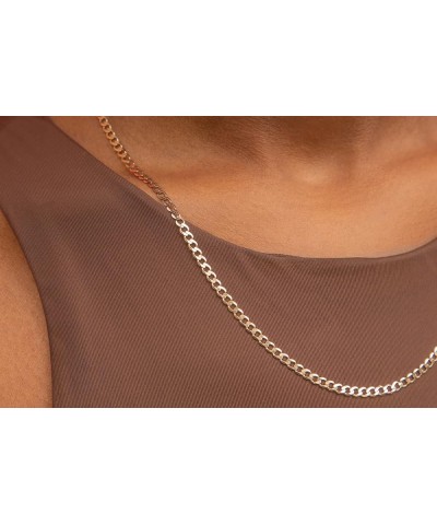 10K Gold 2.25,2.5MM Curb/Cuban Chain Necklace, 10K Gold Chain, 10K Dainty Necklaces 20.0 Inches 2.5MM $50.16 Necklaces