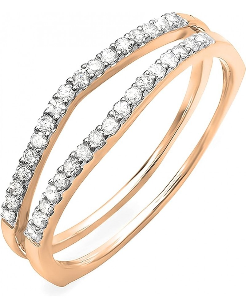 Round White Diamond Enhancer Guard Wedding Band for Women (0.25 ctw, Color I-J, Clarity I2-I3) in 10K Gold 10K Rose Gold $175...