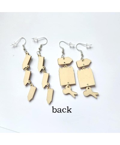 Funny Wooden Stackable Book Pencil Drop Dangle Earrings Stack of Books for Women Girls Classic Librarian Teacher Student Grad...