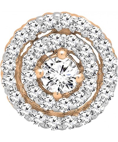 Round White Diamond Ladies Flower Cluster Stud Earring (Only 1pc), 18K Gold Rose Gold 0.16 carats $100.25 Earrings