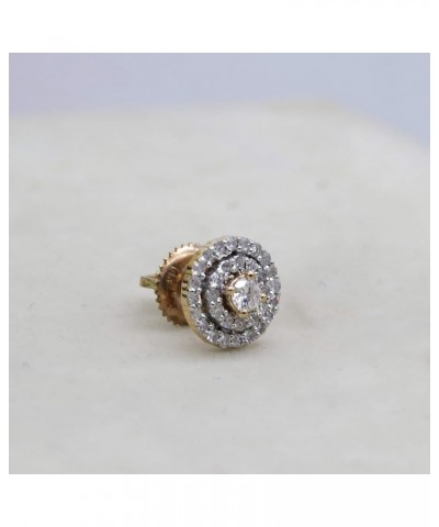 Round White Diamond Ladies Flower Cluster Stud Earring (Only 1pc), 18K Gold Rose Gold 0.16 carats $100.25 Earrings