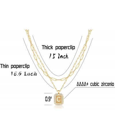 Initial Necklaces for Women Layered Gold Letter Necklace 14k Gold Plated Personalized A-Z Diamond Initial Pendant Necklace Mo...