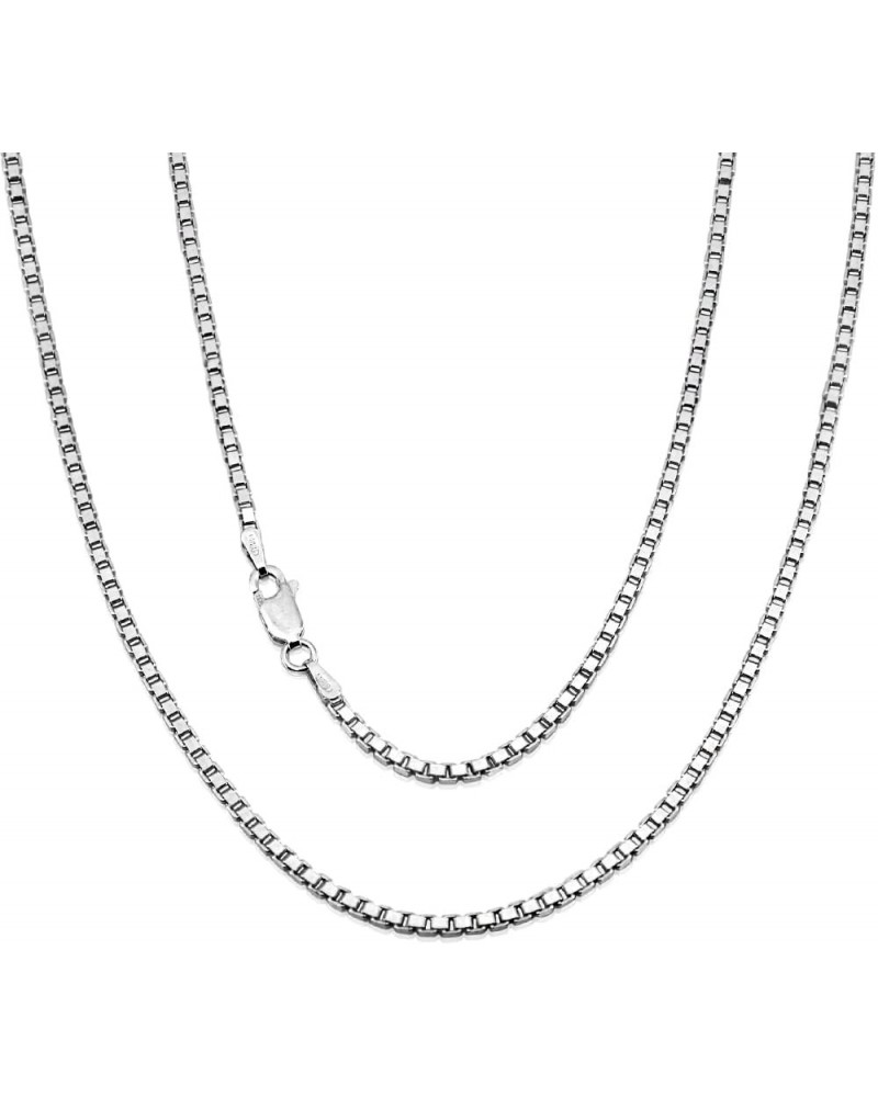 BOX CHAIN – 925 Sterling Silver Italian Necklace Thickness 1.9MM – Length 18" to 30 18.0 Inches 1.9MM $44.10 Necklaces