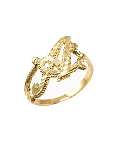 Sparkle-Cut Letter Initial Script Ring In 10K Yellow Gold A $69.75 Rings