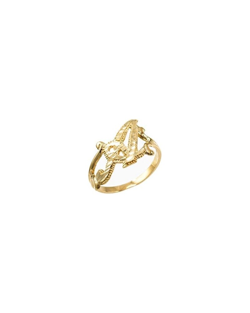 Sparkle-Cut Letter Initial Script Ring In 10K Yellow Gold A $69.75 Rings