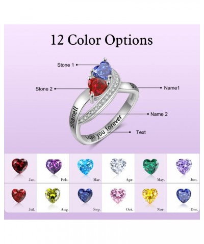 Gifts for Mom Personalized Mothers Rings Birthstone Rings for Women Engagement Promise Rings for Her Family Anniversary Birth...