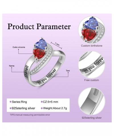 Gifts for Mom Personalized Mothers Rings Birthstone Rings for Women Engagement Promise Rings for Her Family Anniversary Birth...