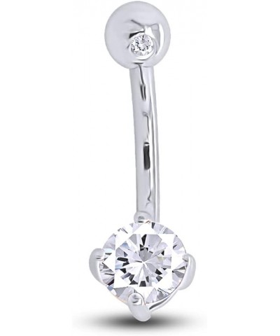 Body Piercing Belly Button Ring in 14K Gold Over Sterling Silver Gift For Her White Gold Over : Cubic Zirconia $13.80 Body Je...