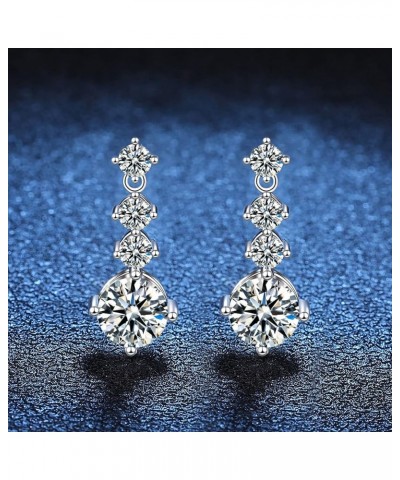 Moissanite Earrings 925 Sterling Silver Earrings 0.5ct/1ct Moissanite Stud Earrings for Women Wedding Birthday Jewelry gifts ...