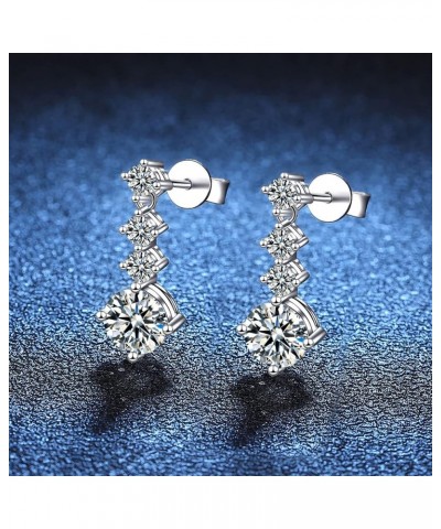 Moissanite Earrings 925 Sterling Silver Earrings 0.5ct/1ct Moissanite Stud Earrings for Women Wedding Birthday Jewelry gifts ...