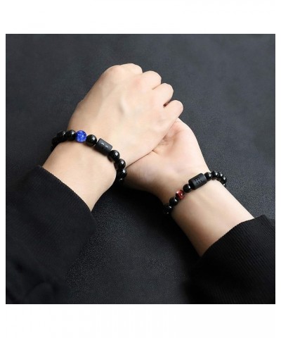 Zodiac Bracelet for Couple 8mm 10mm Natural Black Onyx Stone Star Sign Constellation Distance Friendship Prayer Blessing Brac...