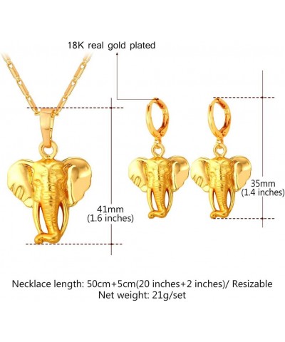 Women Girls Lucky Necklace Stainless Steel 18K Gold Plated Cute Dachshund/Elephant/Pig Animal Pendant Africa Elephant Set $10...