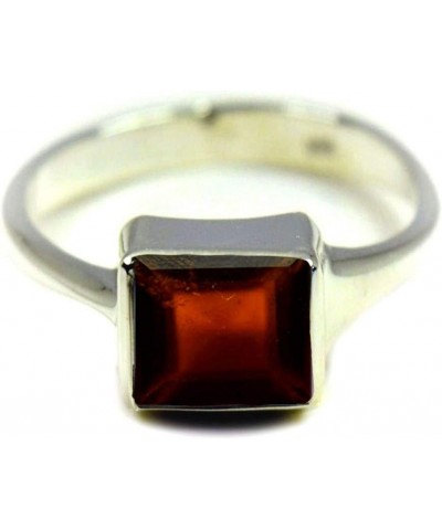 Choose Your Natural Gemstone Ring Square Shape 925 Sterling Silver Faceted Birthstones Jewelry natural-faceted hessonite $19....