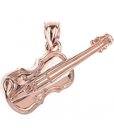 10k Rose Gold Violin Music Charm Pendant Necklace 22.0 Inches $133.19 Necklaces