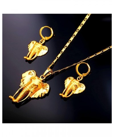 Women Girls Lucky Necklace Stainless Steel 18K Gold Plated Cute Dachshund/Elephant/Pig Animal Pendant Africa Elephant Set $10...