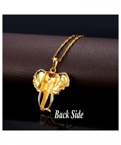 Women Girls Lucky Necklace Stainless Steel 18K Gold Plated Cute Dachshund/Elephant/Pig Animal Pendant Africa Elephant Set $10...