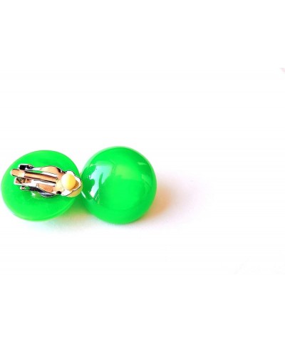 Clip-on Earrings Gumdrop Jelly Round Earrings Assorted Colors 1 inch Green $9.62 Earrings